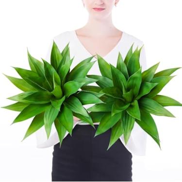 Imagem de CXGS Plantas falsas grandes de agave artificial, pacote com 2, 55 cm, plantas falsas, resistentes a UV, vegetação para decoração interna e externa de casa