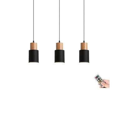 Imagem de Luminária pendente moderna preta operada por bateria/iluminação suspensa de teto sem fio e fácil de instalar para ilha de cozinha, sala de jantar, quarto, corredor