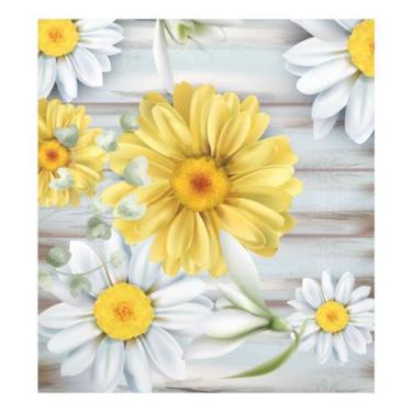 Imagem de Tampa magnética para máquina de lavar louça Naanle Wooden Daisy Sunflo