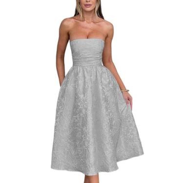 Imagem de Vestidos de boas-vindas sem alças de verão com bolsos, espartilho A Li