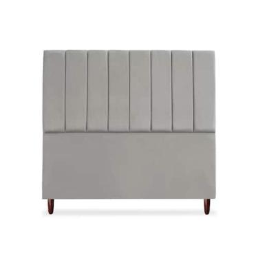 Imagem de Cabeceira De Casal Carla 140 cm Sem Frame Suede Cinza Claro - Tifanny 