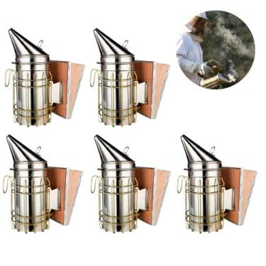 Imagem de Kit 5 Un. Defumador De Apicultura Galvanizado Fumegador Fumigador 28,5