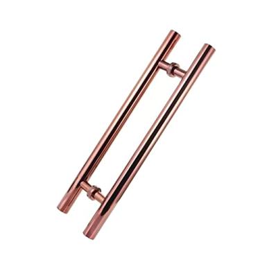 Imagem de Puxadores de porta modernos com barra de pressão de dupla face puxadores de porta de estilo redondo para portas de entrada interiores e exteriores puxadores de vidro escovado com parafusos de mo