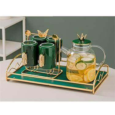 Imagem de Conjunto de água de vidro copo casa sala de estar hospitalidade boca redonda conjunto de copo copo de água estilo nórdico conjunto de chá (cor: A, tamanho: kit de 4 xícaras)