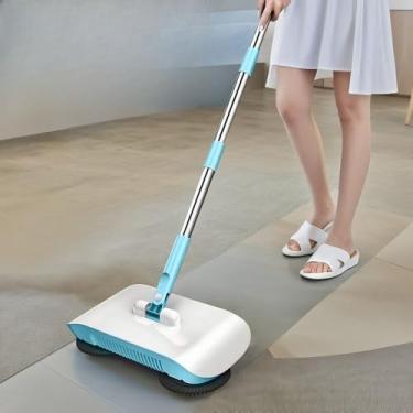 Imagem de Vassoura Mágica 3 em 1 com Recolhedor de Pó – Mop e Aspirador Manual Giratório para Limpeza de Pisos e Pêlos de Animais (azul)