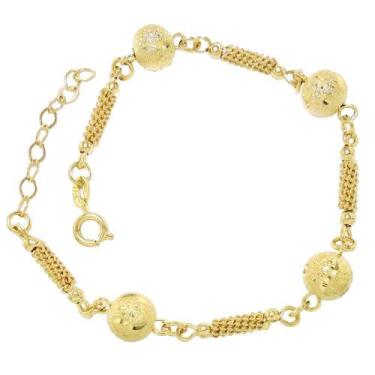 Imagem de Pulseira Com Bola de 6mm estilizada  YO009 - Golden Class Semi Joias