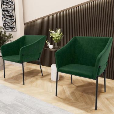 Imagem de Kit 4 Cadeiras Para Sala de Jantar Estar Living Olívia L02 Couríssimo Verde - Lyam Decor