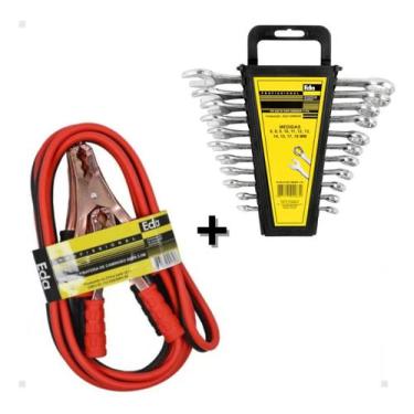 Imagem de Cabo De Bateria Chupeta Caminhão + Jogo De Chave Combinada - Eda