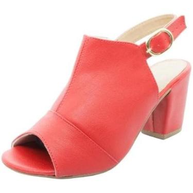 Imagem de Sandália Feminina Fechada Salto Alto Grosso Confortável Fechada-Feminino