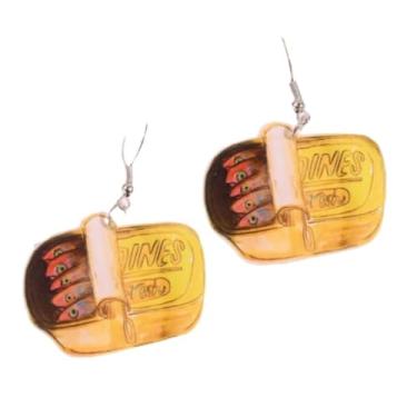 Imagem de Brincos de lata de sardinha de acrílico divertidos para mulheres - Design extravagante inspirado em comida, para uso casual e declarações de moda, Acrílico, Sem pedra preciosa