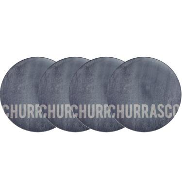 Imagem de Kit Prato Raso Tramontina Churrasco Stone em Porcelana 28 cm 4 Peças