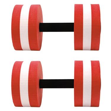 Imagem de TOPINCN Eva água Flutuante Haltere Aqua Fitness Harbells para Exercícios Aquáticos de 2 Pesos de Piscina de Espuma para Treinamento de Força de Aeróbica Aquático (vermelho)