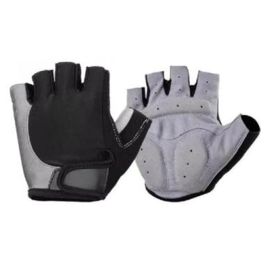 Imagem de Luva Moto, Par de Luvas Gel para Ciclismo, Dedo Curto para Bike, Academia(Preto/Cinza,L (G))