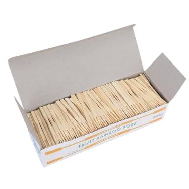 Imagem de Karlak Mini Garfo de Frutas de Bambu Descartável, 800 Unidades de chá de bebê, Casamento, Feriado, Sobremesa, Bolo, Colher, 9x0,7x0,2cm Com Degustação de Frutas, Doces, Aperitivos