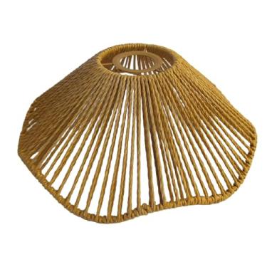 Imagem de WeiLaiKeQi Abajur de corda trançada, luminárias suspensas, abajur rústico, capa de lustre para casa de fazenda, casa