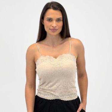 Imagem de Cropped Pacific Blue Regata com Bojo Feminino, P, Nude