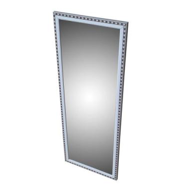 Imagem de Espelho Com Moldura Decorativa Em Madeira 25x67 Cm, Branco Decor