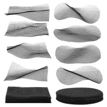 Imagem de 50 peças de almofada de malha para vaso de flores, tela de malha redonda/quadrada de 10 cm, grade de drenagem inferior de bonsai, tela de vaso de plantas, tapete de malha para vasos de jardim para