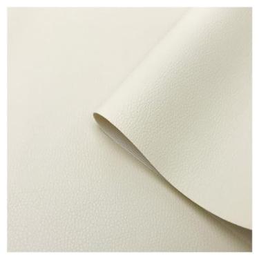 Imagem de Folhas de tecido de couro sintético à prova d'água 160 cm/63" de largura estofamento de vinil para artesanato DIY, capa de assentos de cadeiras (off-white, 1,6 x 2m)