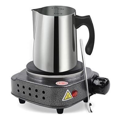 Imagem de Panela de derramamento de velas com placa elétrica quente para cera derretida, vaso de cera de vela com alça resistente ao calor e colher de manchas longas, kit de fabricação de velas para adultos iniciantes