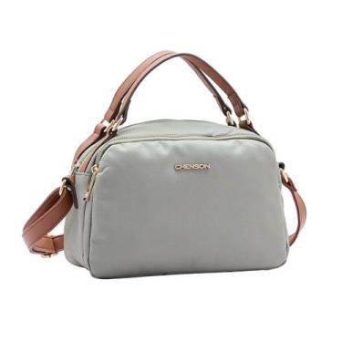 Imagem de Bolsa Feminina Chenson Microfibra Média Alças Mão e Transversal, Cinza