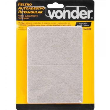 Imagem de Feltro Adesivo Bege Ret 95X68mm Com 10 Vonder