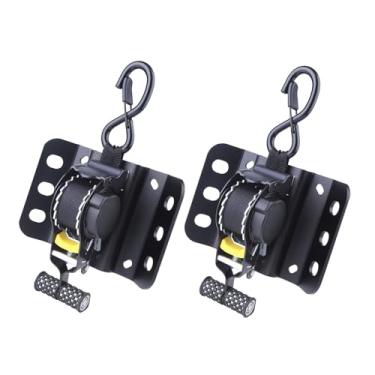 Imagem de Zhjvihx 2 Peças de Tiras de Amarração de Catraca Com Clipes, Kit Tensor de Carga Automático Retrátil Com Dispositivo de Travamento Seguro, para Motocicleta de Carro, Encadernação