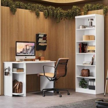 Imagem de Escrivaninha Mesa Escritório/Gamer e Estante para Livros 5 Prateleiras