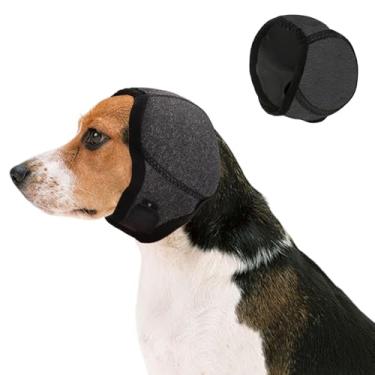 Imagem de Protetores de ouvido silenciosos para cães, proteção contra ruído, capuz calmante confortável para alívio de ruído e ansiedade, envoltórios de orelha sem agitação para banho, fogos de artifício