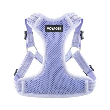 Imagem de Best Pet Supplies Peitoral Voyager de malha respirável para cães, costura reflexiva, ajustável para todos os climas para caminhadas ou corrida – resistente e durável, arnês (lavanda), P