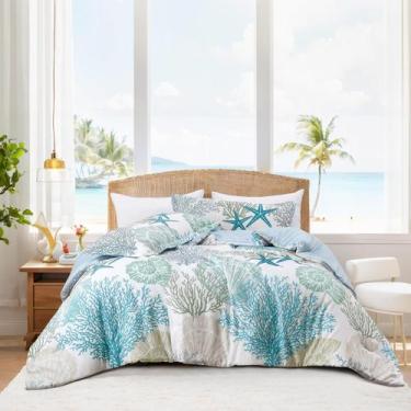 Imagem de Conjunto de edredom Tritard Coastal King Size de 3 peças All Seasons