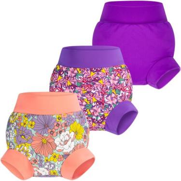 Imagem de Fraldas de natação para bebês BIG ELEPHANT, 3 peças, reutilizáveis, im