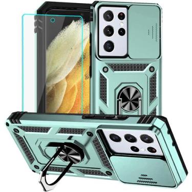 Imagem de Capa de telefone HNHYGETE Samsung S21 Ultra Shockproof Ring Kickstand