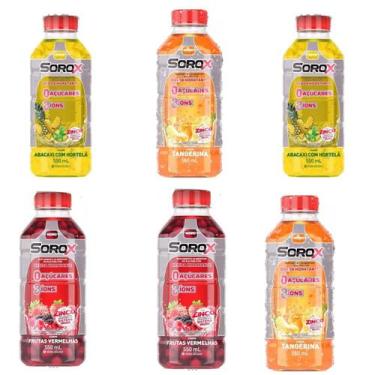 Imagem de Sorox Bebida Isotoni Abacaxi,Tangerina F Vermelhas 550ml c/6