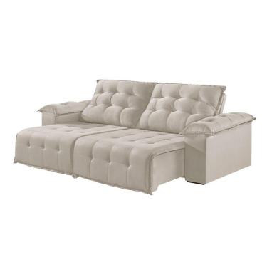 Imagem de Sofá 2 Lugares Retrátil E Reclinável Martins M-170 Veludo Creme
