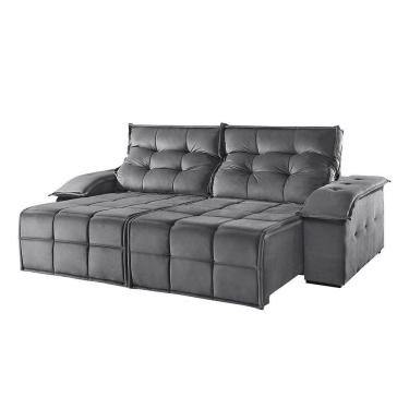 Imagem de Sofá 3 Lugares Retrátil E Reclinável Martins M-122 Veludo Grafite