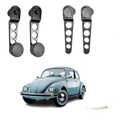 Imagem de Kit Completo Manivela E Maçaneta Interna Preto Fusca 71 A 77 [f103]