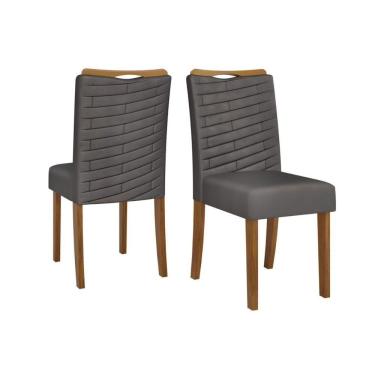 Imagem de Kit 2 Cadeiras Sala Jantar Julia Freijó Suede Lunar Grafite