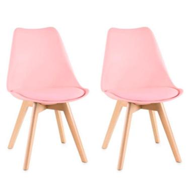 Imagem de Kit 2 Cadeiras Siena Com Estrutura Em Polipropileno Fratini Rosa