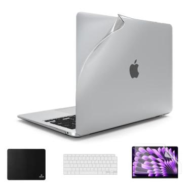 Imagem de PHOCAR Capa para MacBook Air 13 M1, capa transparente para MacBook Air 13 polegadas para MacBook Air de 13,3 polegadas (A2337 M1, A2179, A1932) com capa de teclado, protetor de tela e mouse pad