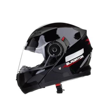 Imagem de Kit Capacete Texx Gladiator Preto Brilhante 58 Com Luva New Shoot 4Xl - Proteção E Estilo Para Motociclistas