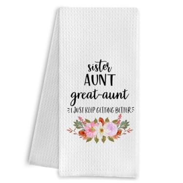 Imagem de Qpenm Toalhas de cozinha para presentes de tia-avó, anúncio de bebê de gravidez para toalhas de chá de tia, presentes para tia-avó toalha de mão decorativa para cozinha banheiro, 40 x 61 cm