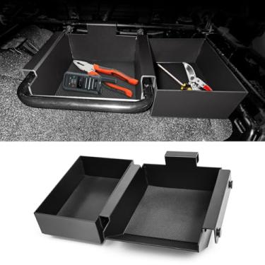 Imagem de BESTAOO Caixa de armazenamento frontal sob o assento compatível com Jeep Wrangler JL JLU 4XE e Gladiator JT Truck 2020-2025 2020-2025 acessórios de bandeja organizadora de armazenamento de assento