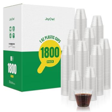 Imagem de JoyOwl Copos descartáveis para medicamentos (30 ml), pequenos copos medidores de plástico transparente para medicamentos líquidos, pílulas, resina e epóxi