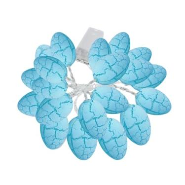Imagem de Cordão de luzes LED de Páscoa de 2,8 m, 20 luzes em forma de ovo com efeito Crackle, alimentado por bateria, decoração de festa de primavera