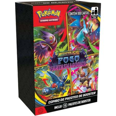 Imagem de Mini Display Pokémon Tcg Me02 Fogo Fantasmagorico - 108 Cartas Copag