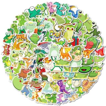 Imagem de Adesivos genéricos Cartoon Frog, vinil impermeável, 50 unidades