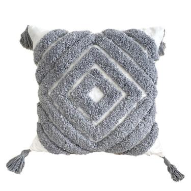 Imagem de Capa de almofada Bohemian Tassel de algodão macio 43x43cm