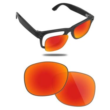 Imagem de Fiskr Lentes de substituição compatíveis com óculos Ray-Ban Meta Wayfarer RW4012 53 mm (Gen 2) AI, resistentes a impactos e ajuste perfeito, Vermelho fogo, One Size