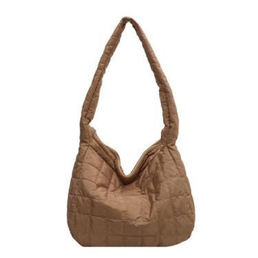 Imagem de Bolsa Transversal Feminina de Plissado Fluffy Retrô Algodão Estilo Descontraído Confortável Quente Espaçosa Prática Leve Versátil Conveniente Segura Organizada Uso Diário Sling Shoulder Moda